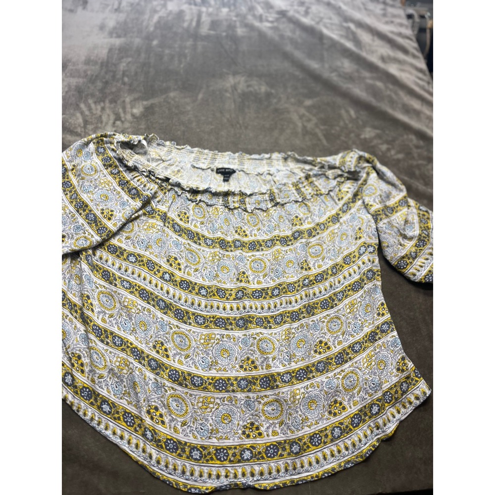 Lane Bryant Plus Size Off Shoulder Top Floral Bohemian Blouse 26/28